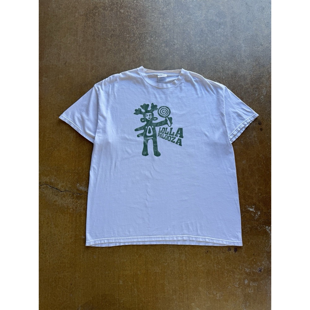 VTG 2003 Lollapalooza Concert Music Festival Tour Band White Lollipop T-Shirt XL